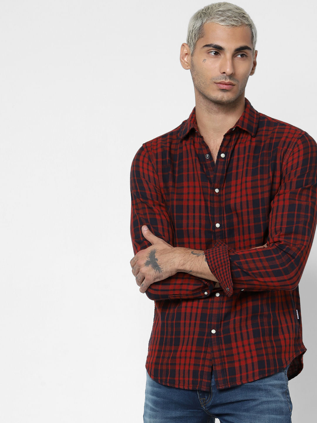 Red Check Full Sleeves Shirt