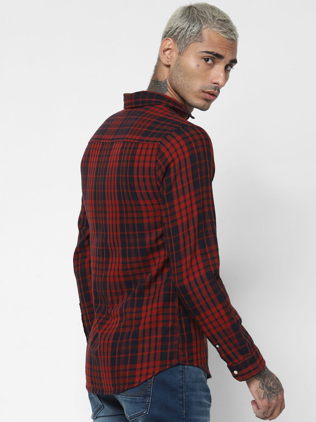 Red Check Full Sleeves Shirt