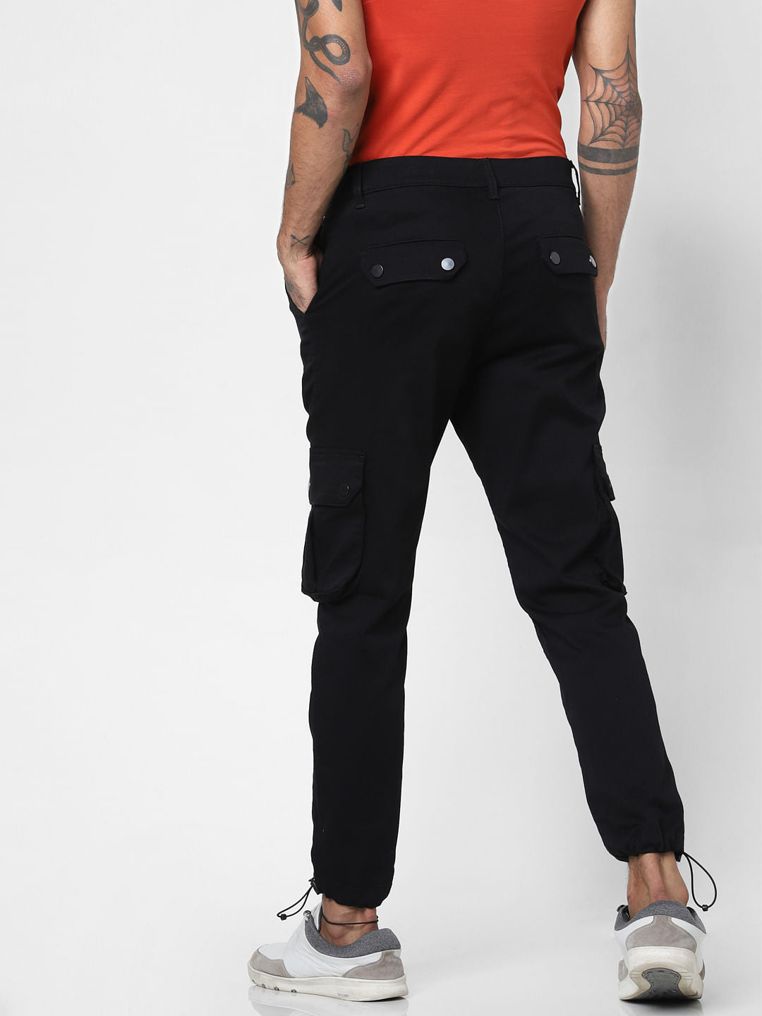 Black Mid Rise Utility Anti-Fit Jeans