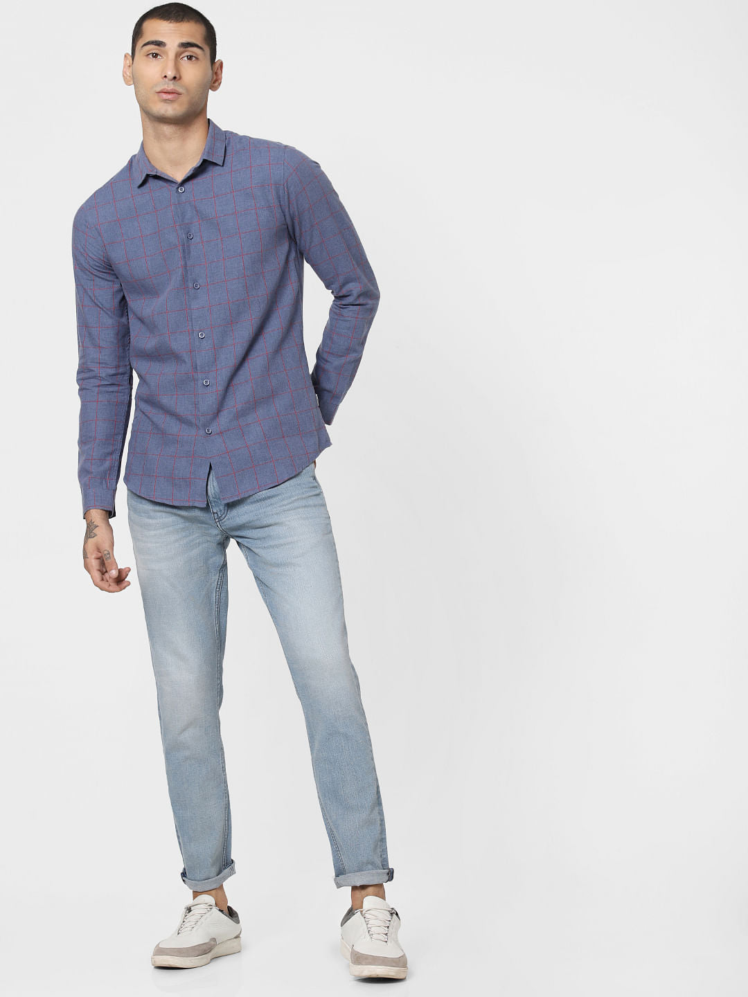 Blue Check Full Sleeves Shirt