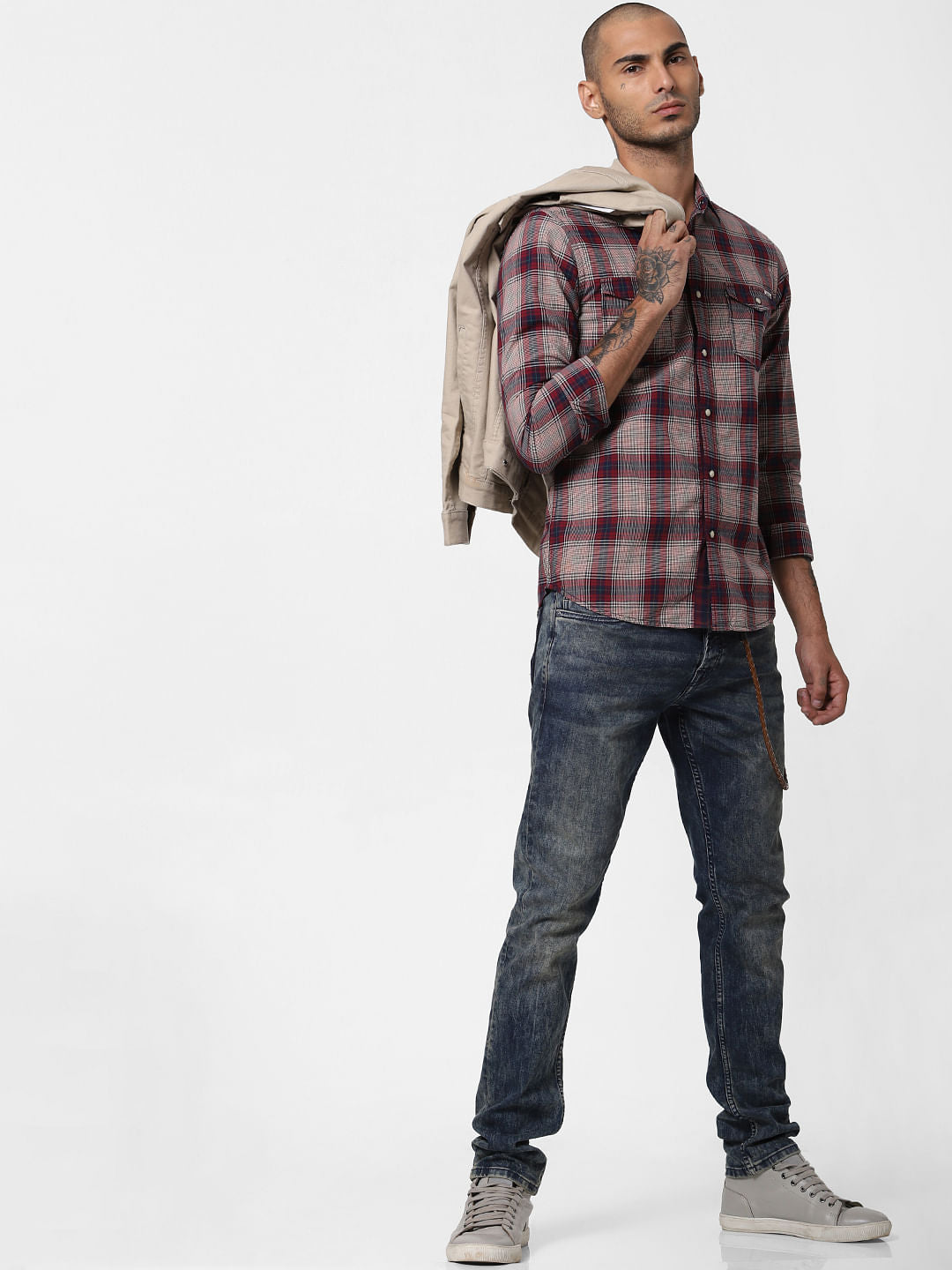 Red Check Full Sleeves Shirt