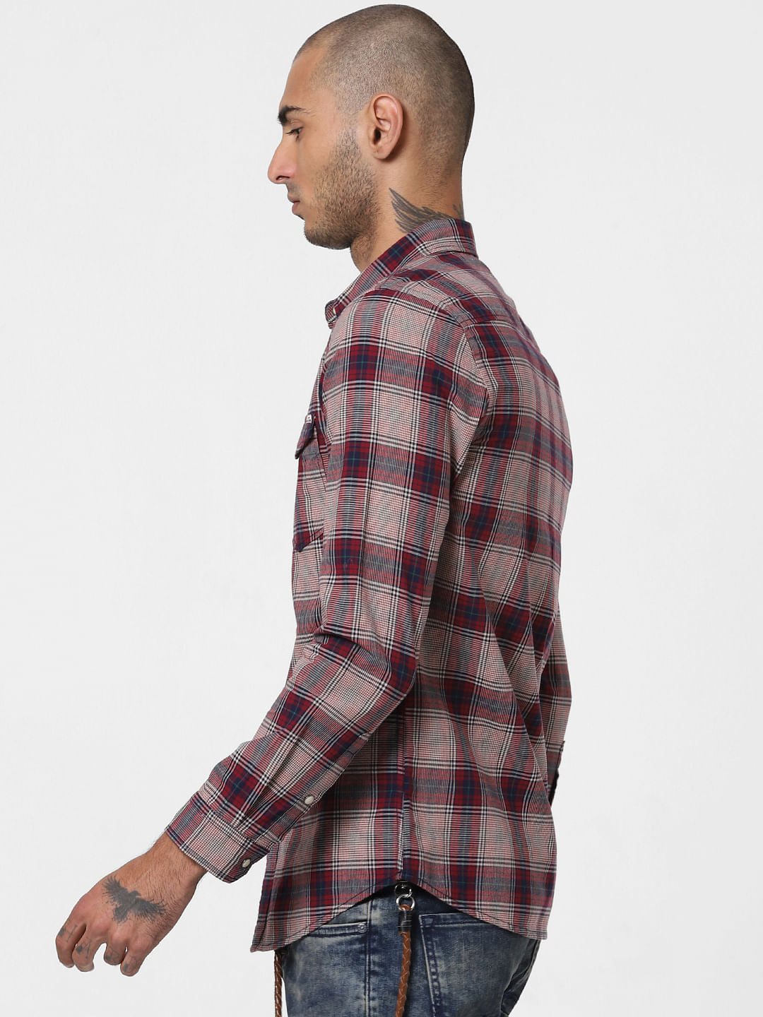 Red Check Full Sleeves Shirt