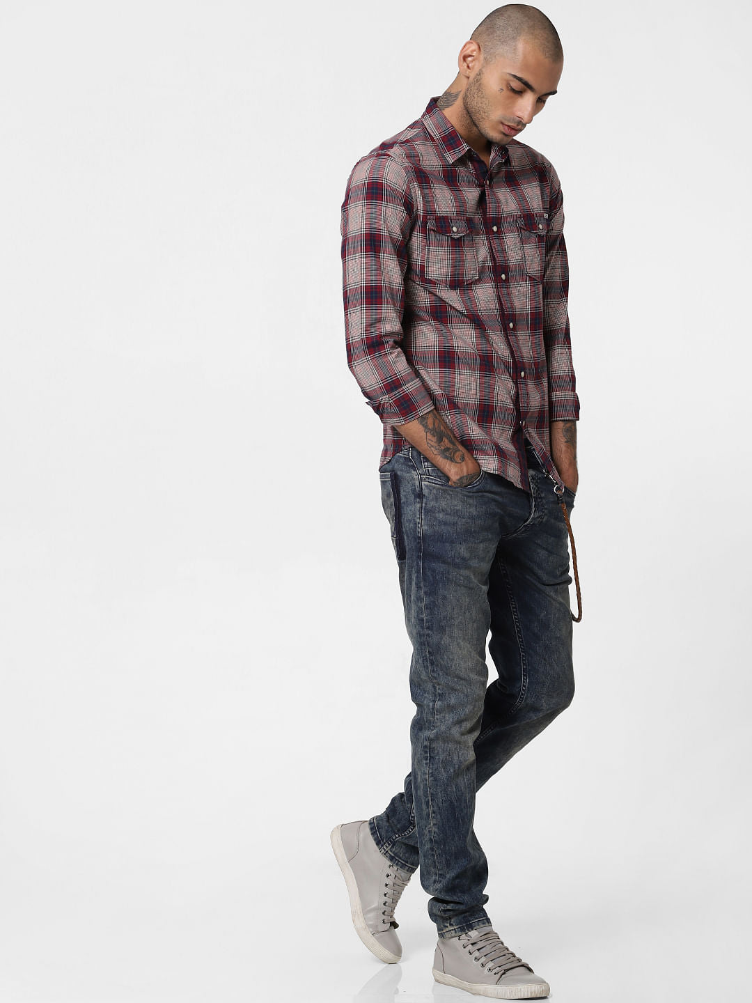 Red Check Full Sleeves Shirt