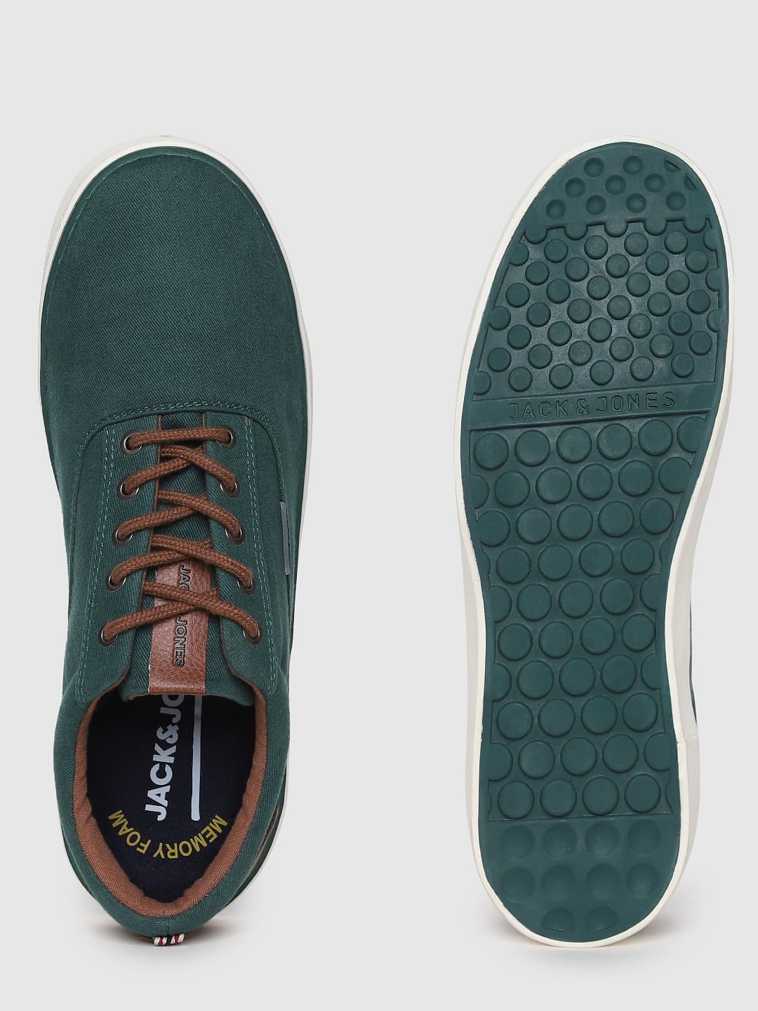 Green Contrast Lace Sneakers