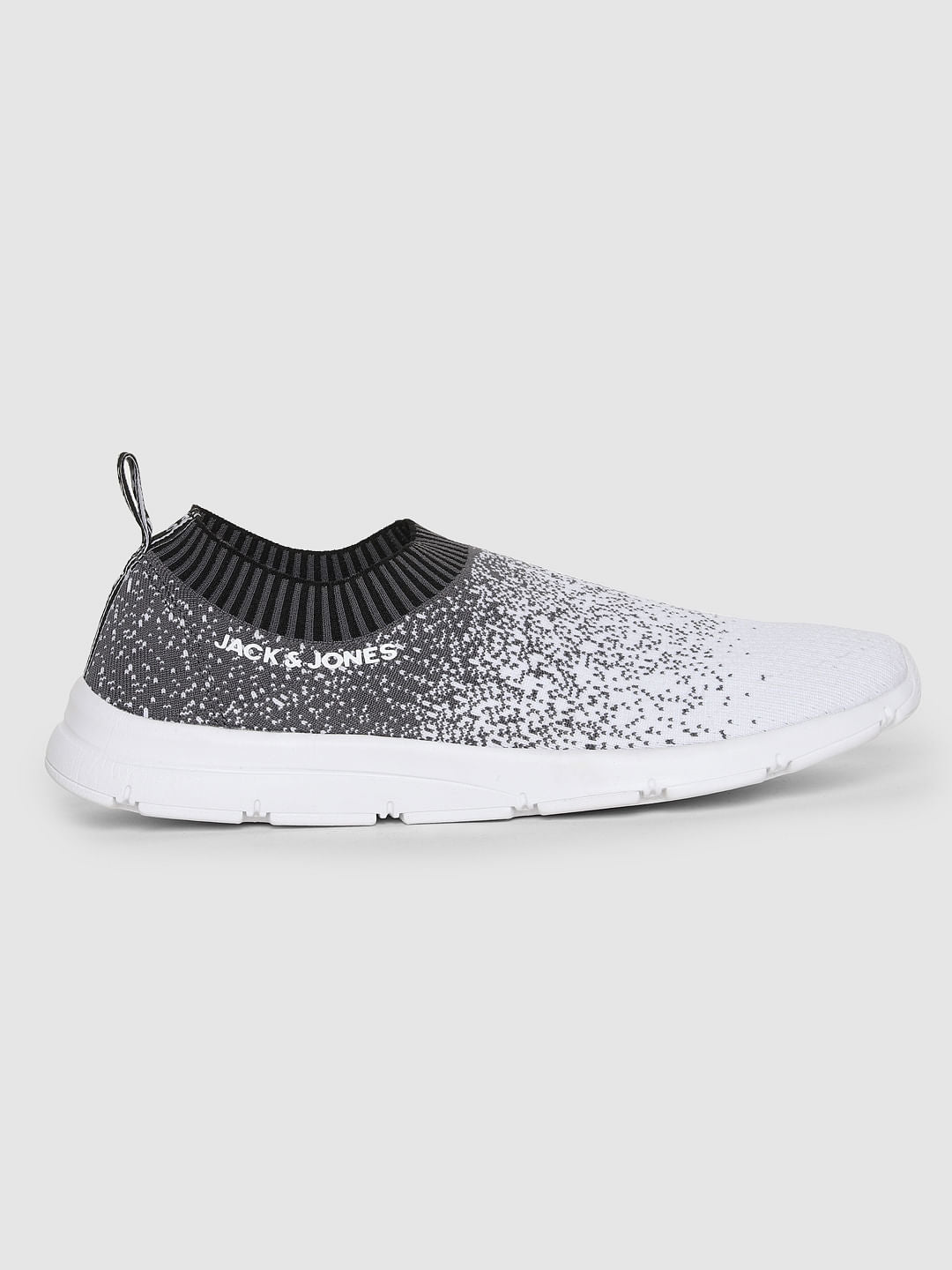 Grey Printed Slip On Sneakers