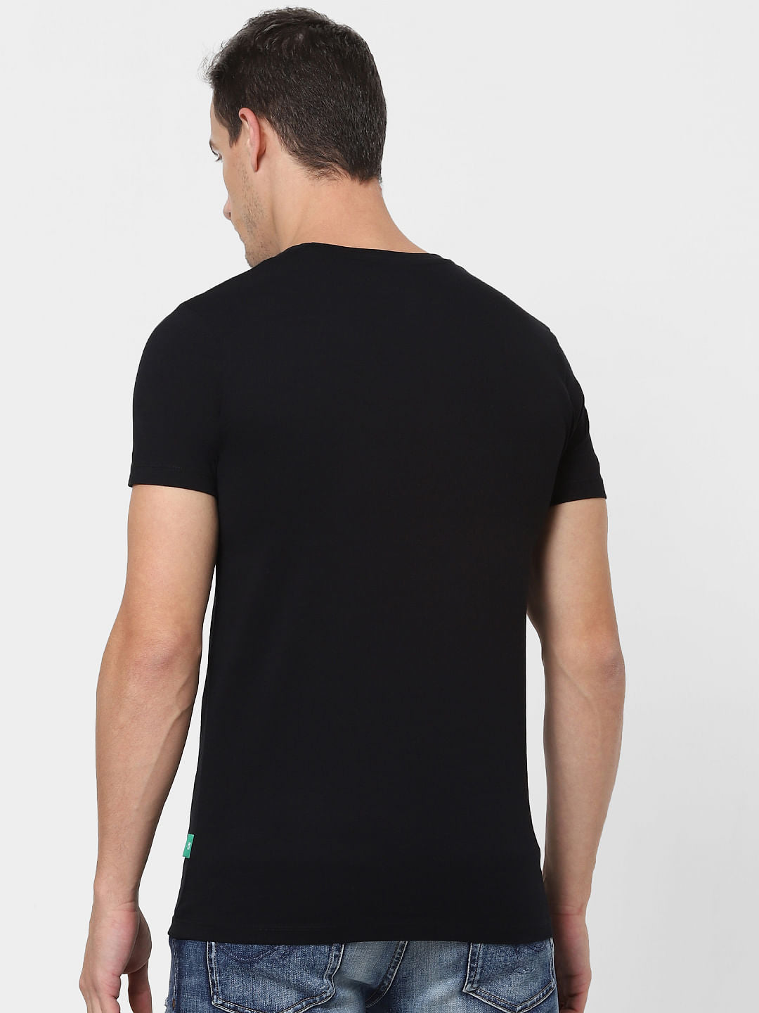 Black Graphic Print Crew Neck T-shirt