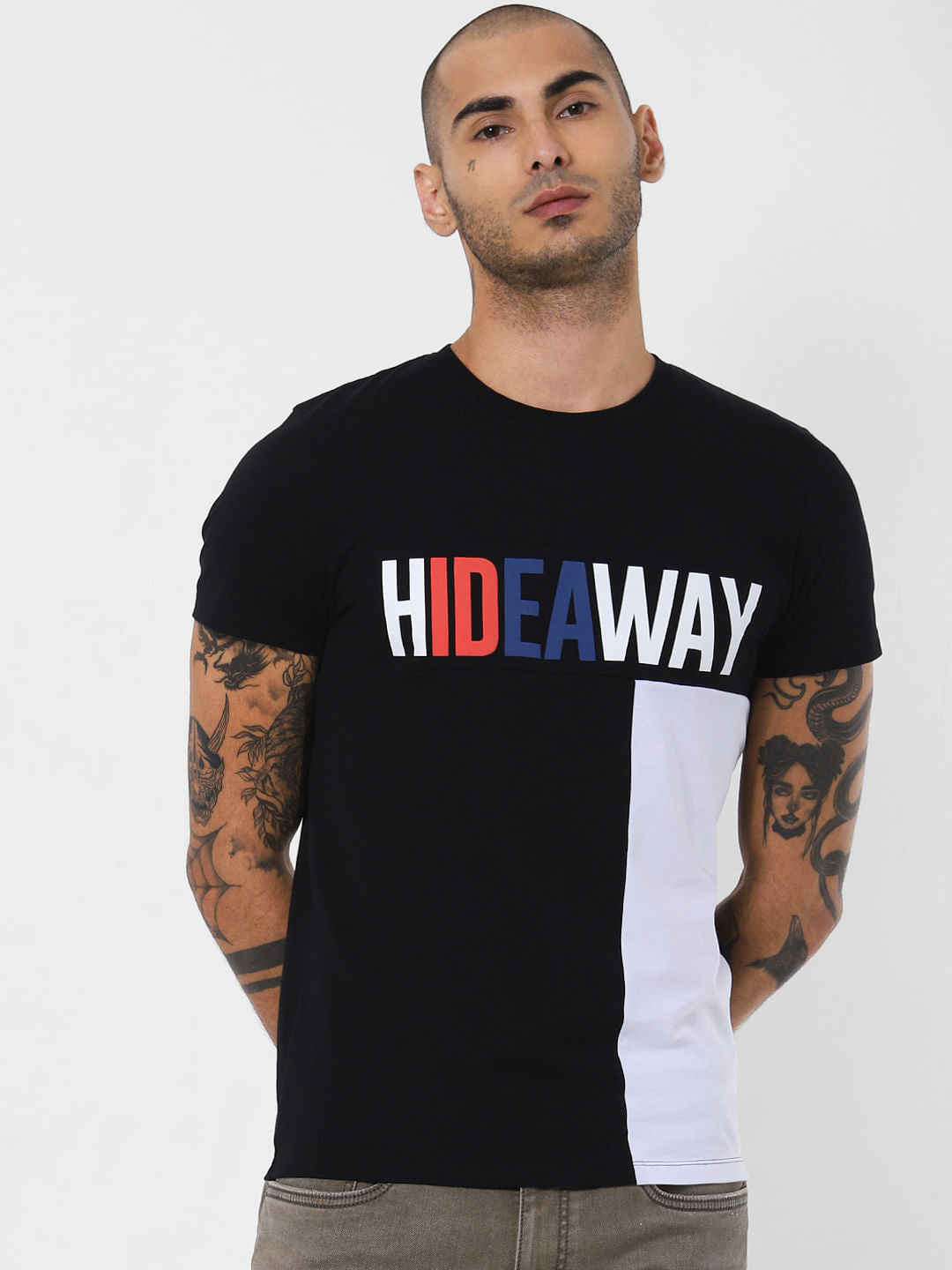 Black Monochrome Crew Neck T-shirt