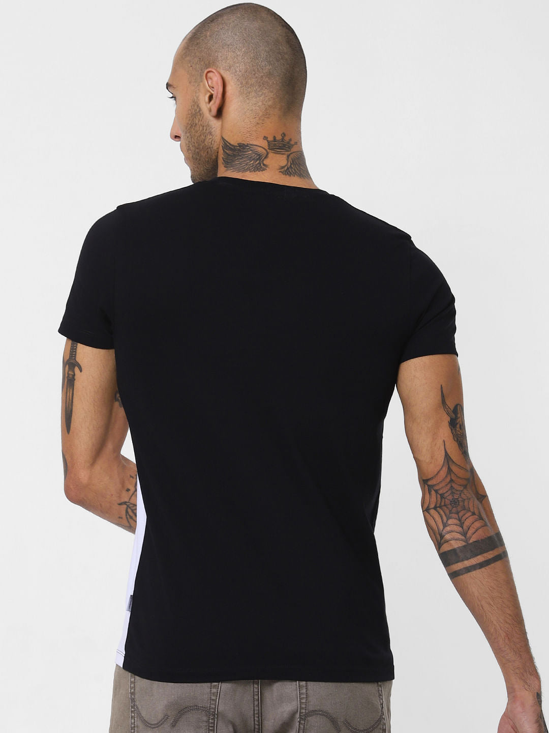 Black Monochrome Crew Neck T-shirt