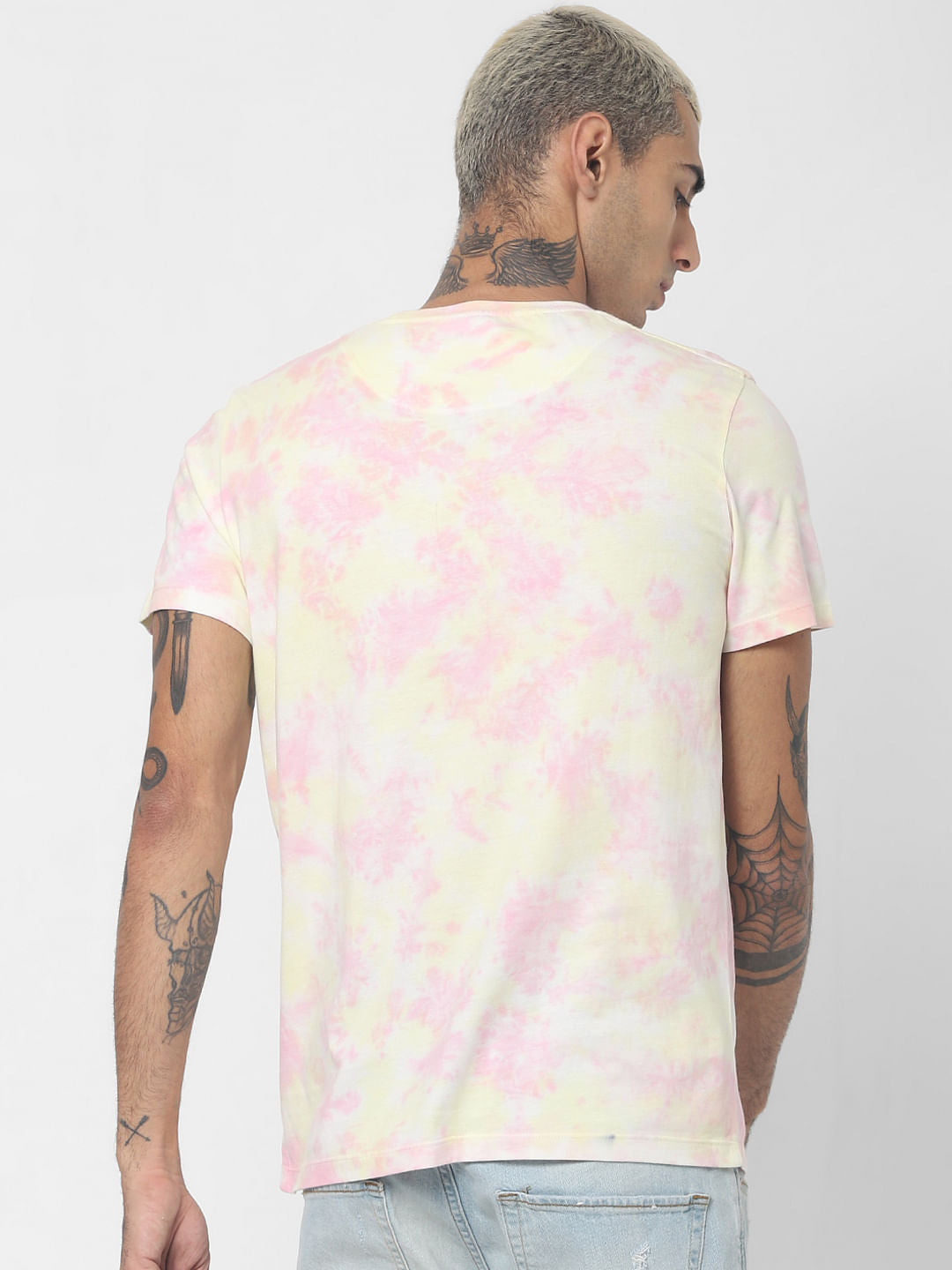 Yellow Tie Dye Crew Neck T-shirt
