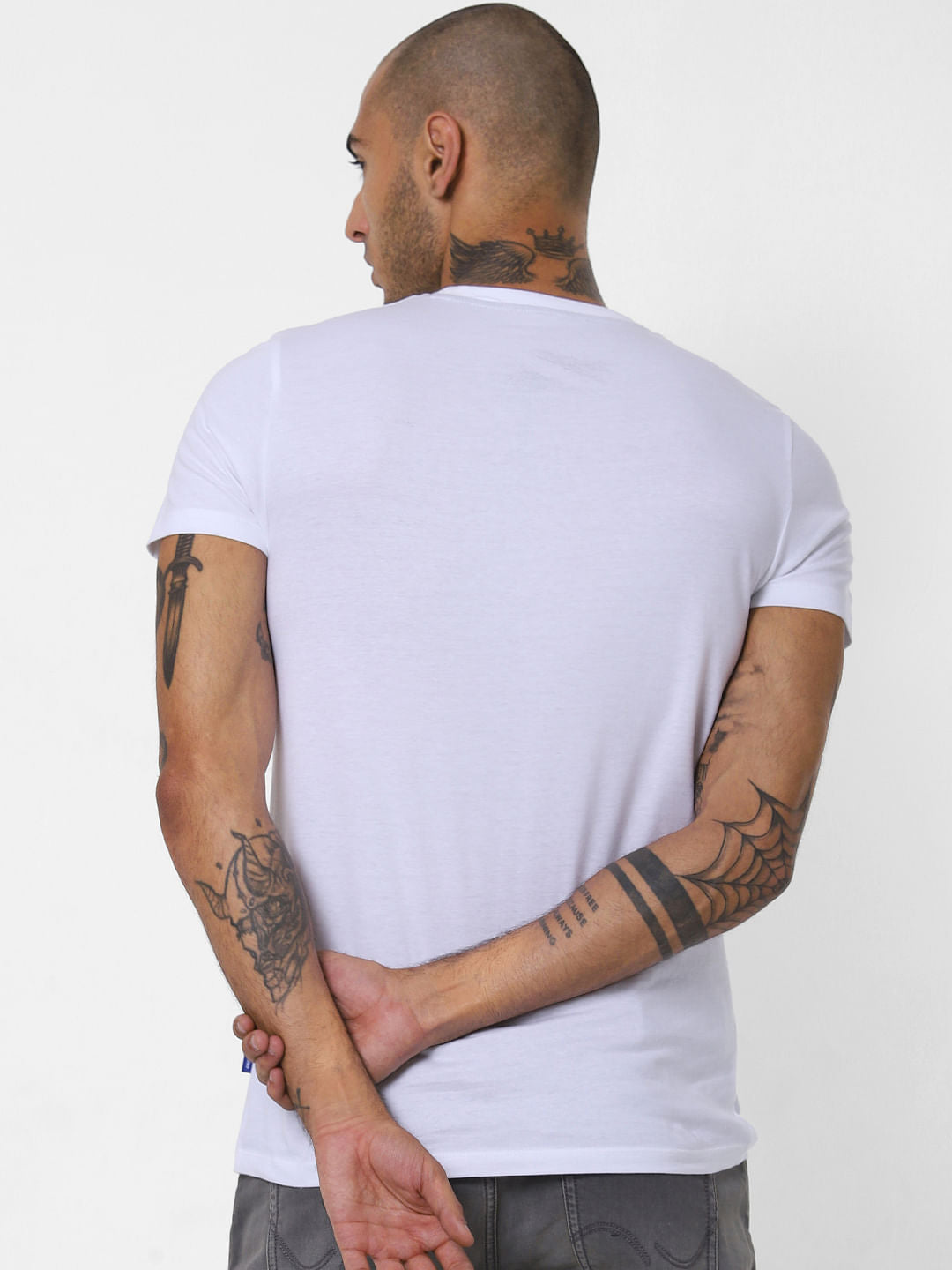 White Graphic Print Crew Neck T-shirt