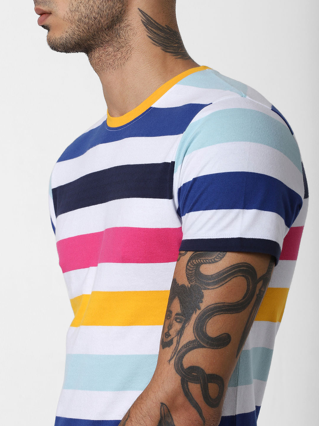 White Multi-Striped T-shirt