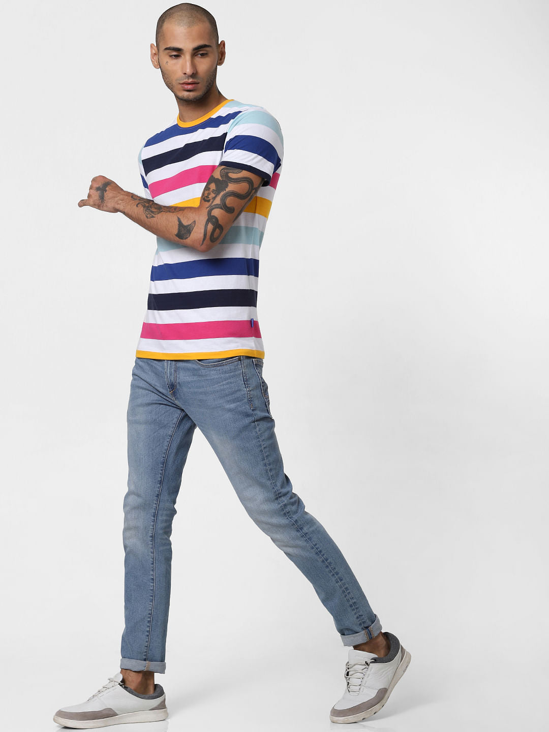 White Multi-Striped T-shirt