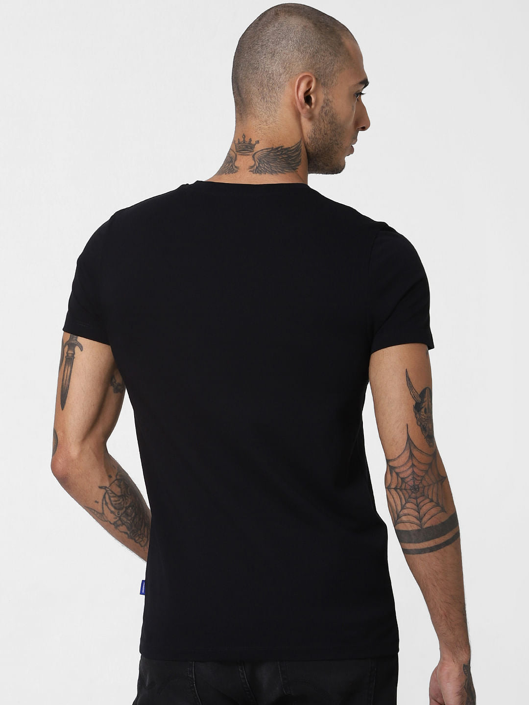 Black Graphic Print Crew Neck T-shirt