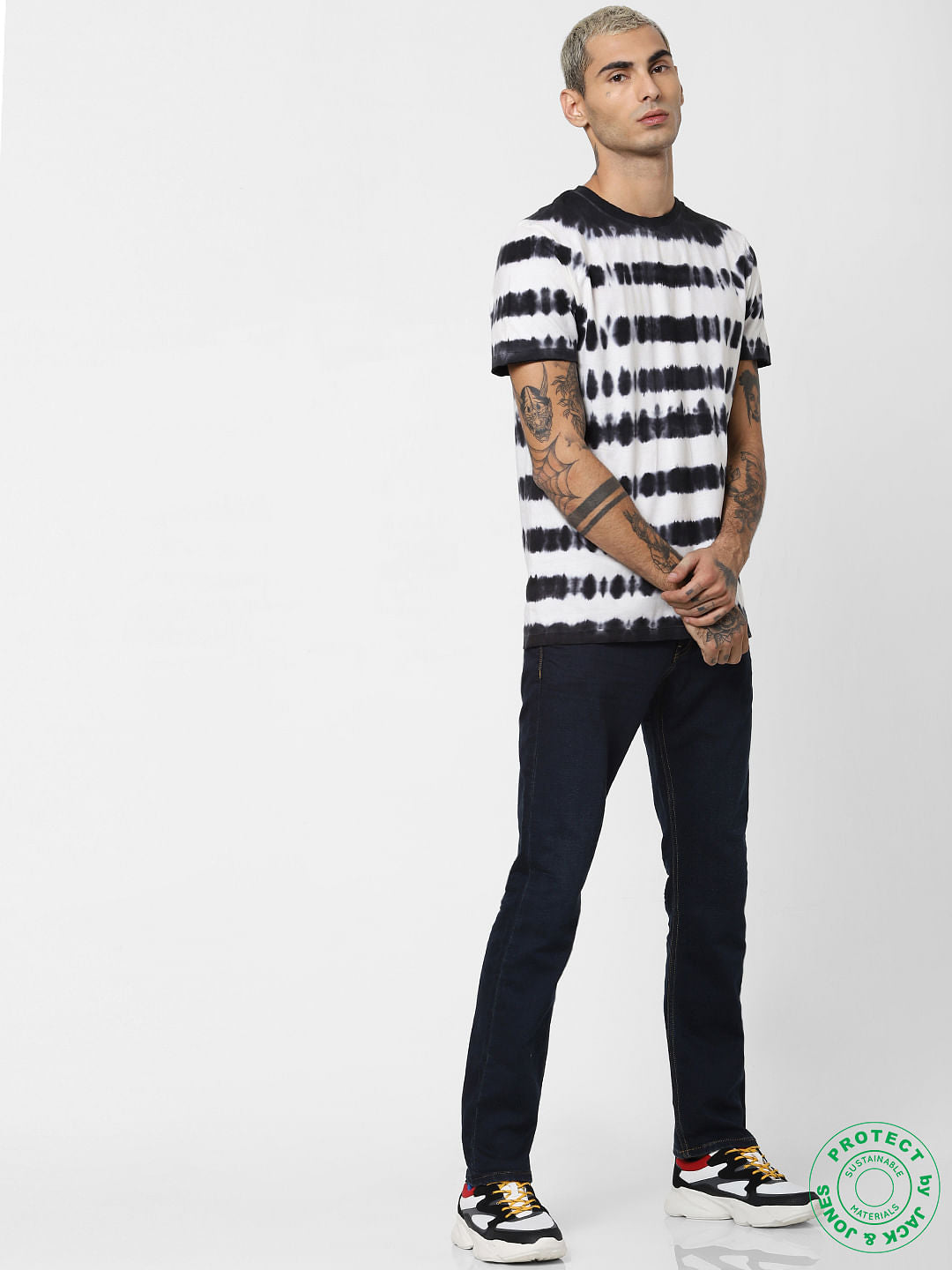 White Printed Crew Neck T-shirt