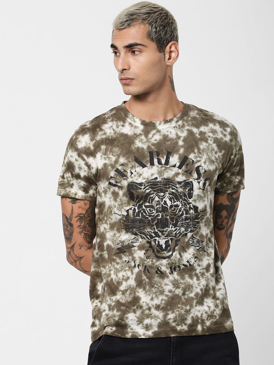 Green Tie Dye Crew Neck T-shirt