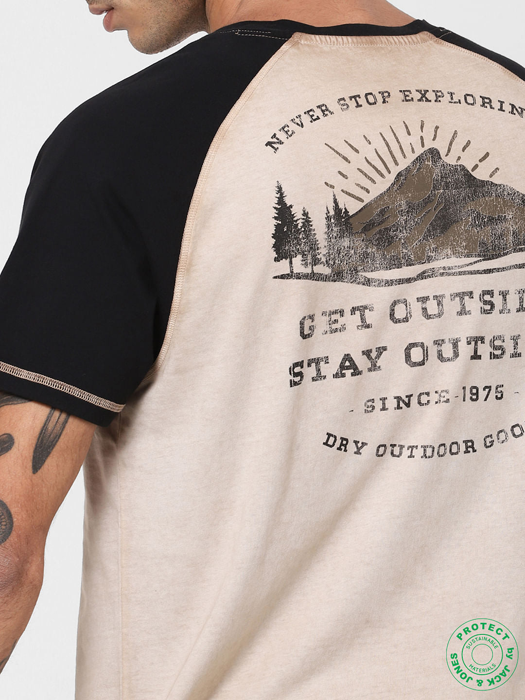 Brown Dyed Logo Print T-shirt
