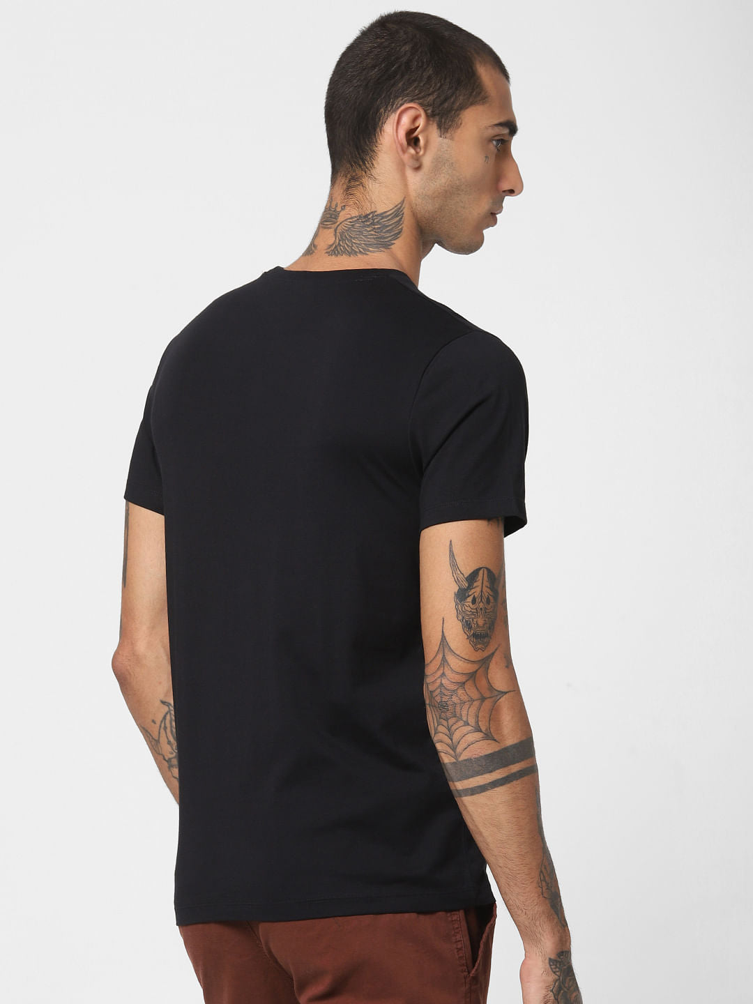 Black Logo Print Crew Neck T-shirt