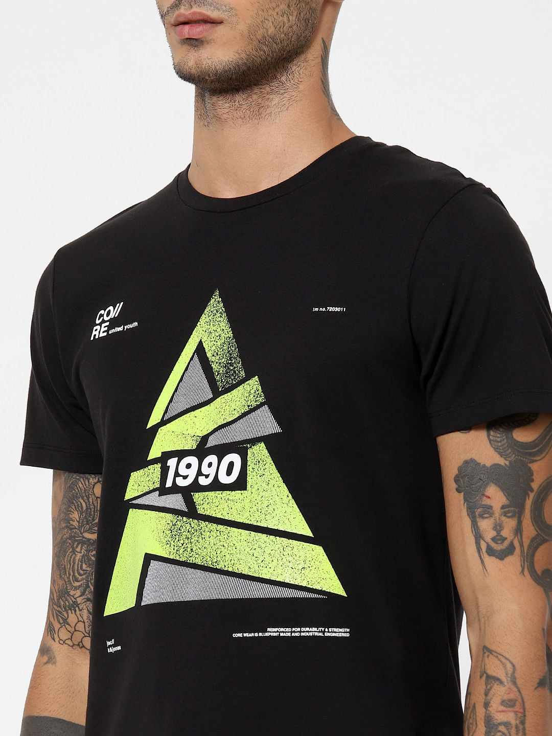 Black Graphic Print Crew Neck T-shirt