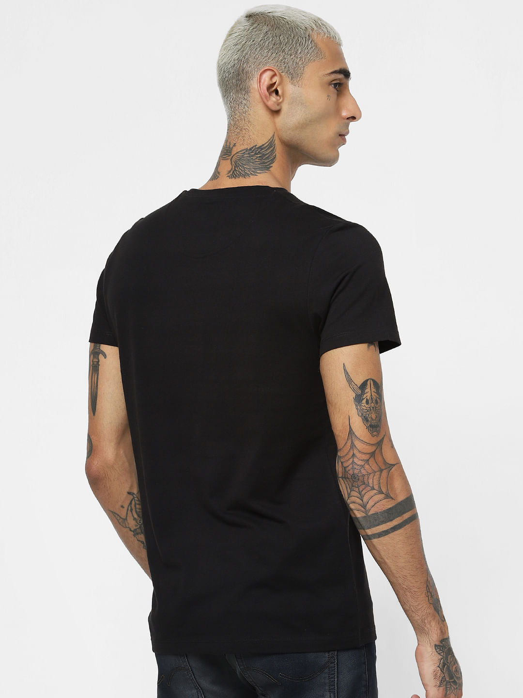 Black Logo Print Crew Neck T-shirt
