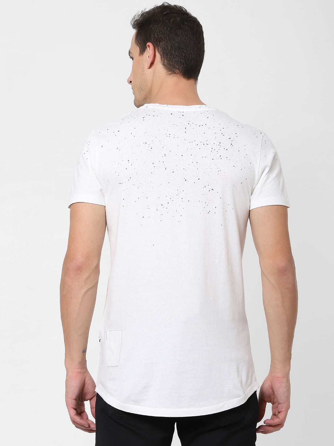 White Printed Crew Neck T-shirt