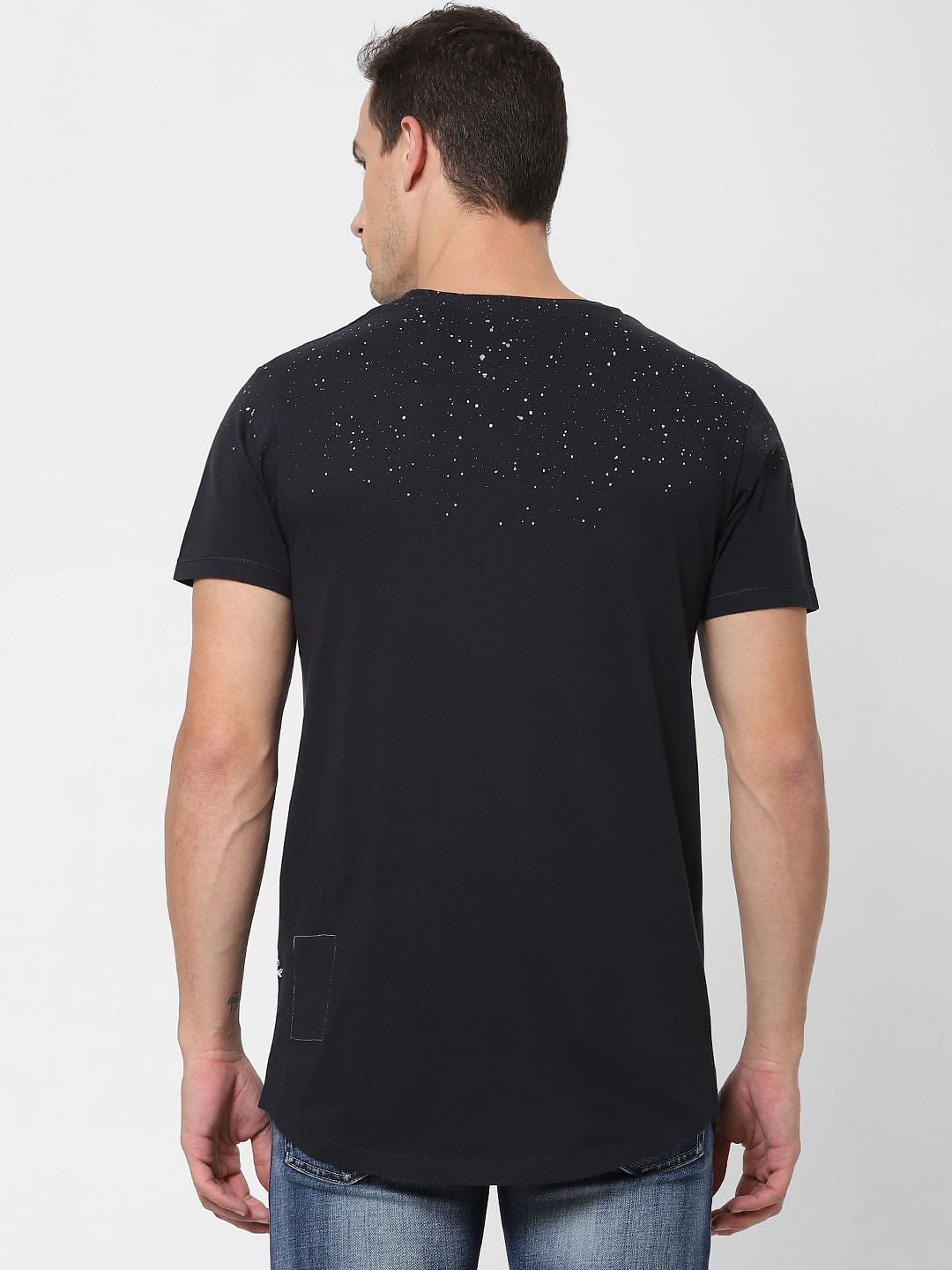 Black Printed Crew Neck T-shirt