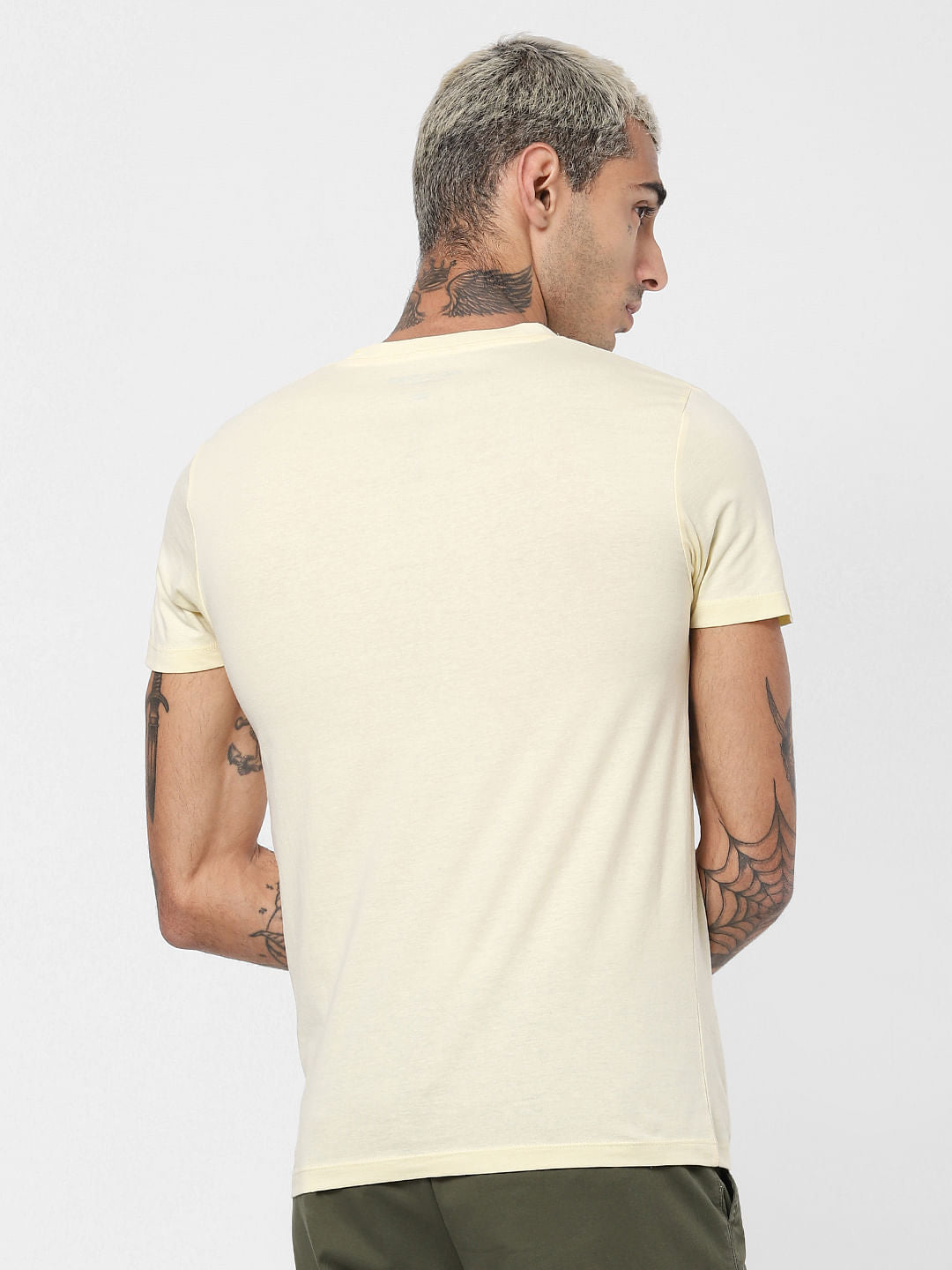Yellow Graphic Print Crew Neck T-shirt