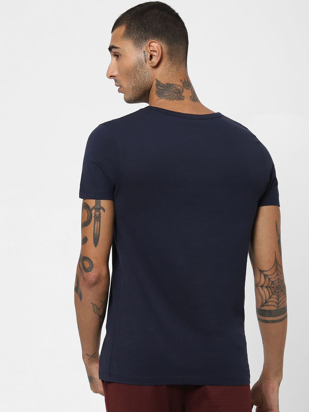 Blue Graphic Chest Print T-shirt