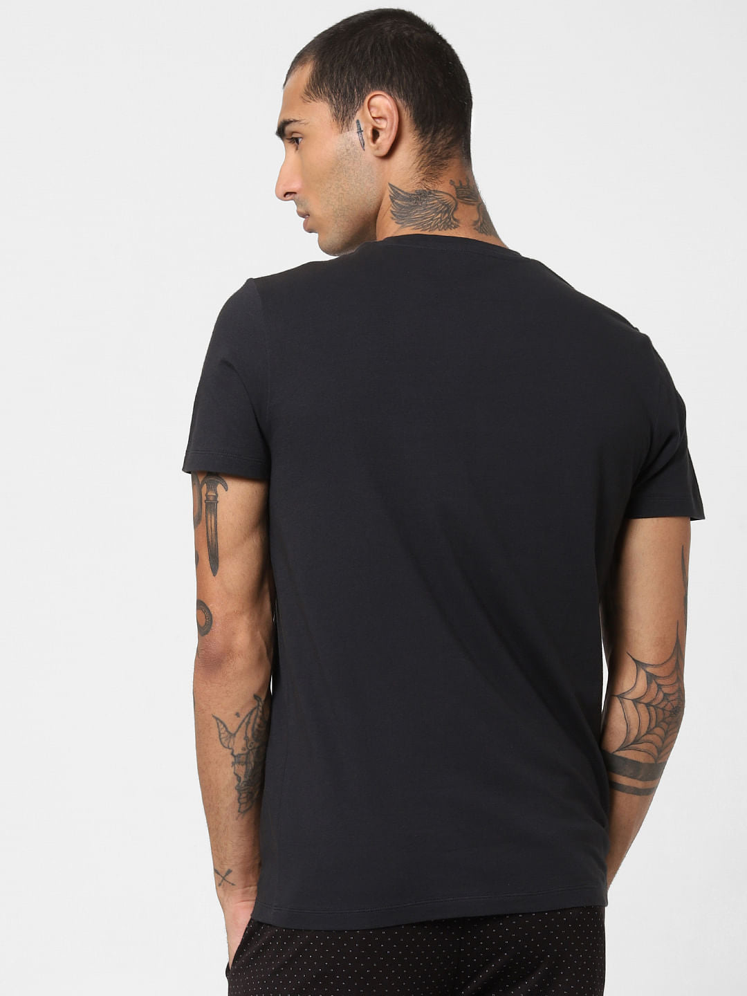 Black Graphic Print Crew Neck T-shirt