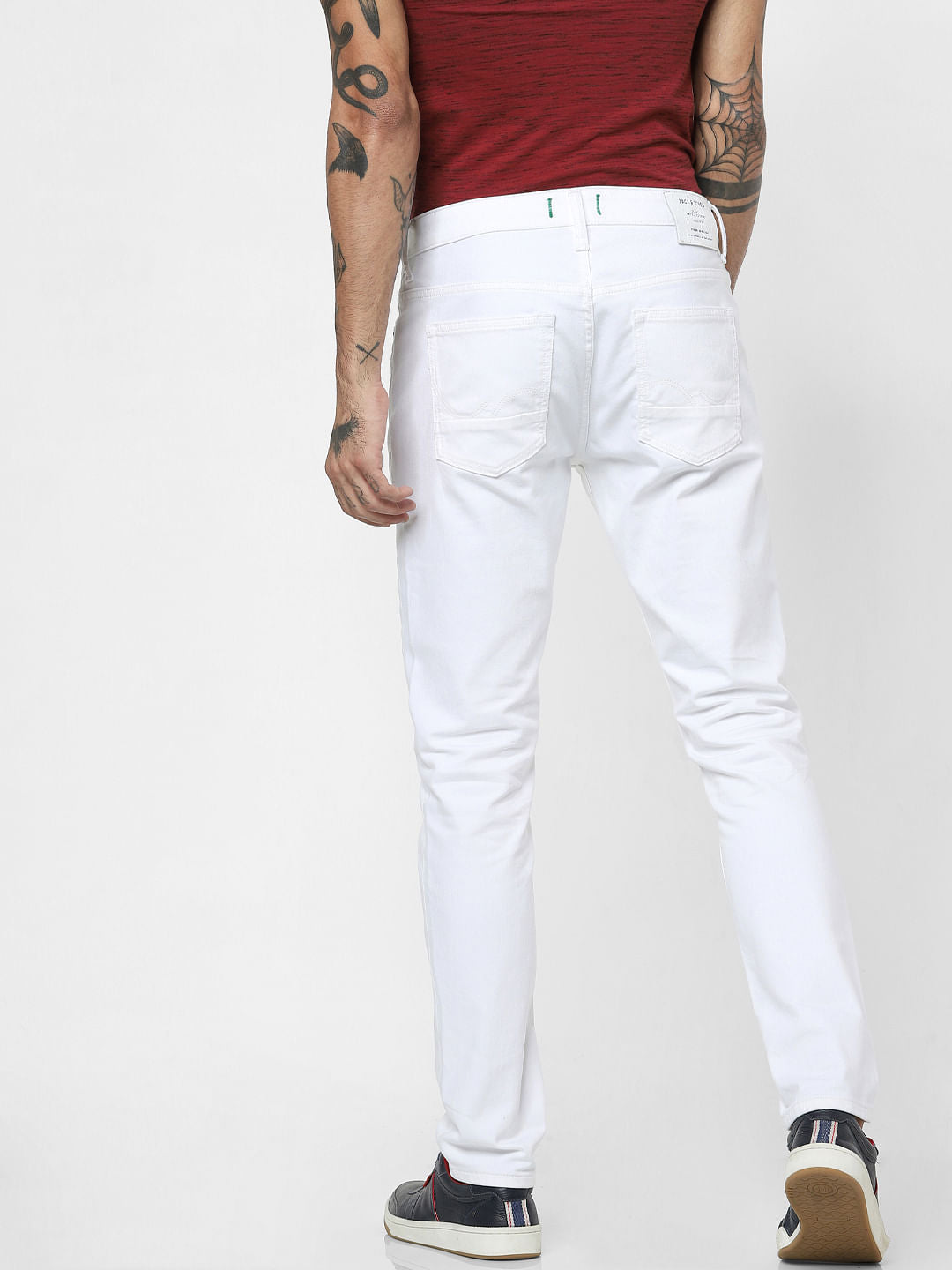 PROTECT White Low Rise Ben Skinny Jeans