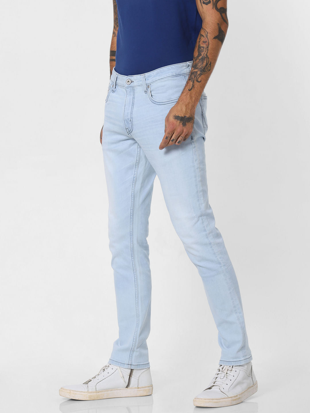 Light Blue Low Rise Washed Skinny Fit Jeans