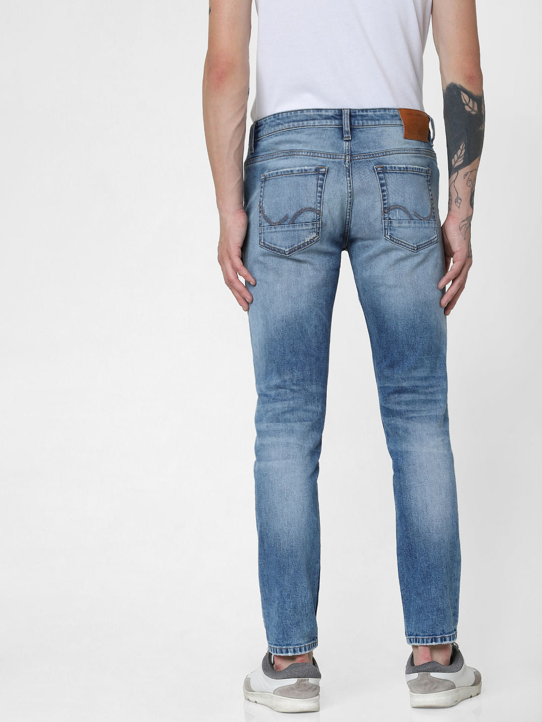 Light Blue Low Rise Knee Ripped Glenn Slim Jeans