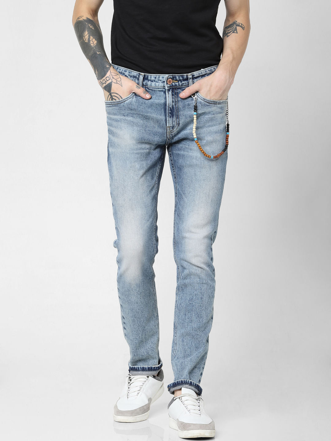 Blue Low Rise Washed Ben Skinny Jeans