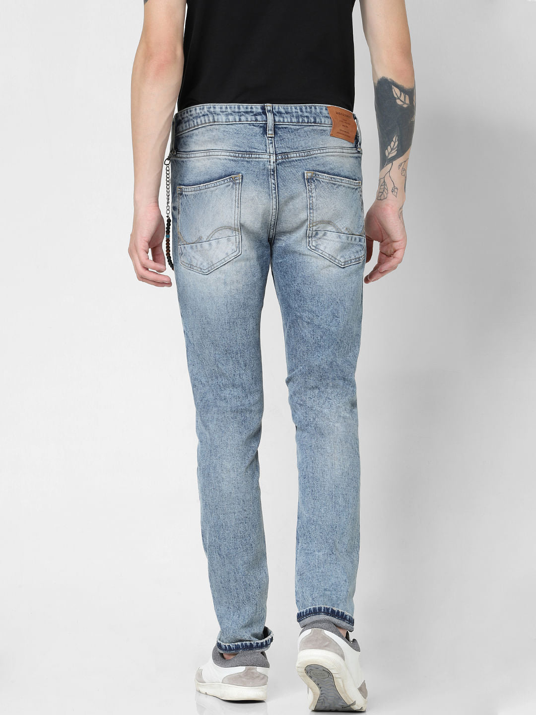 Blue Low Rise Washed Ben Skinny Jeans