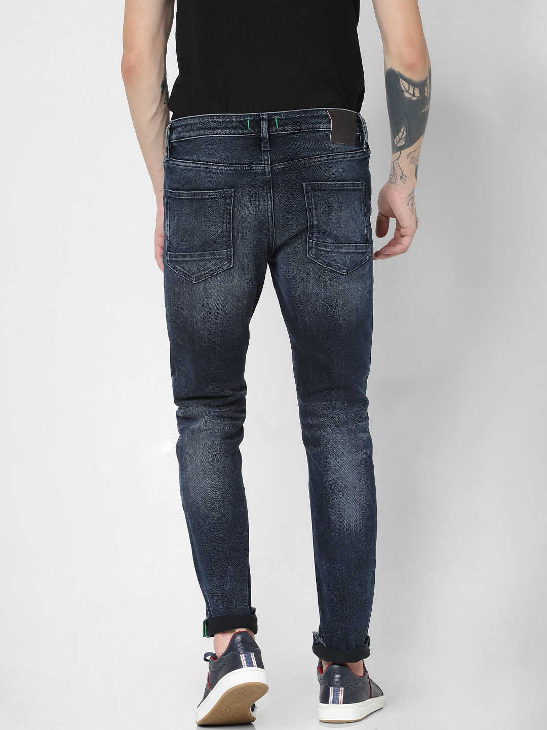 Dark Blue Low Rise Faded Ben Skinny Jeans