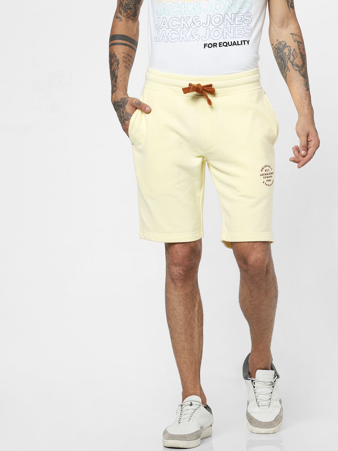 Yellow Drawstring Sweatshorts