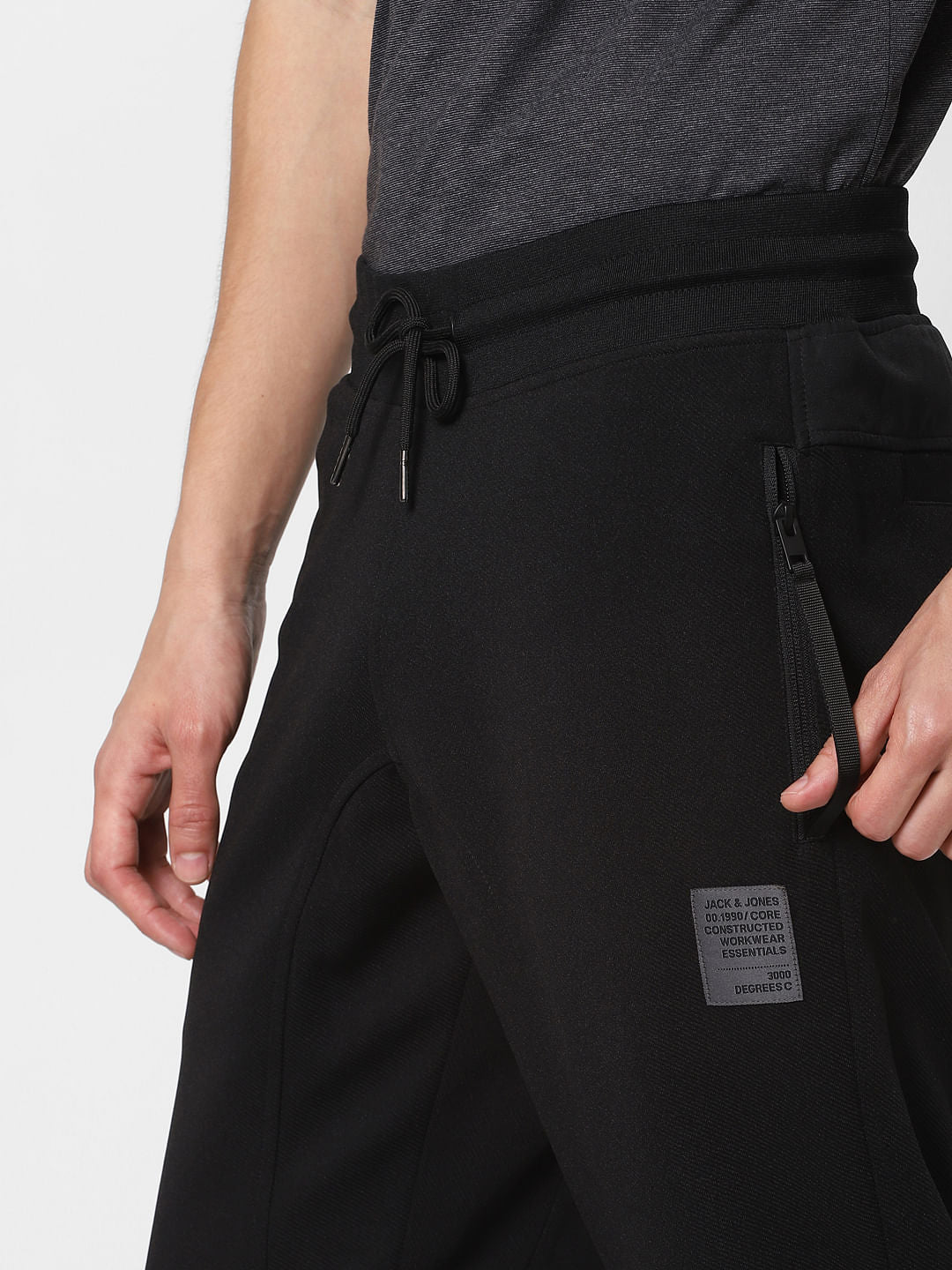 Black Mid Rise Drawstring Sweatpants