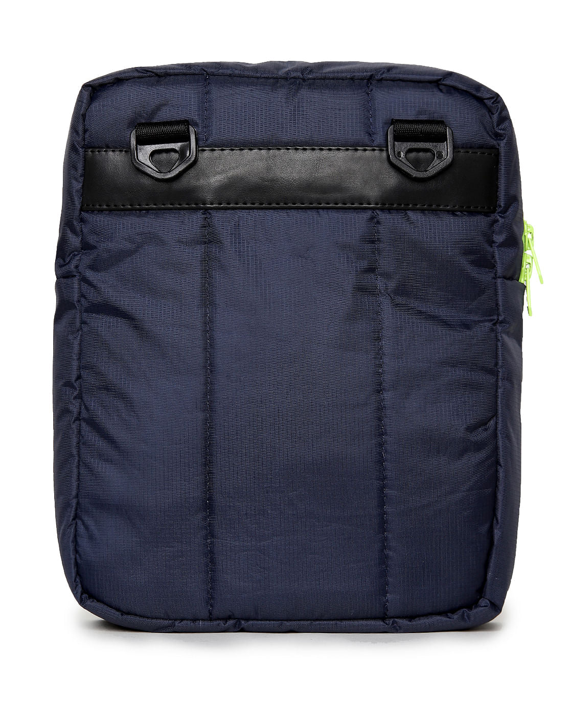 Navy Blue Contrast Zip Messenger Bag