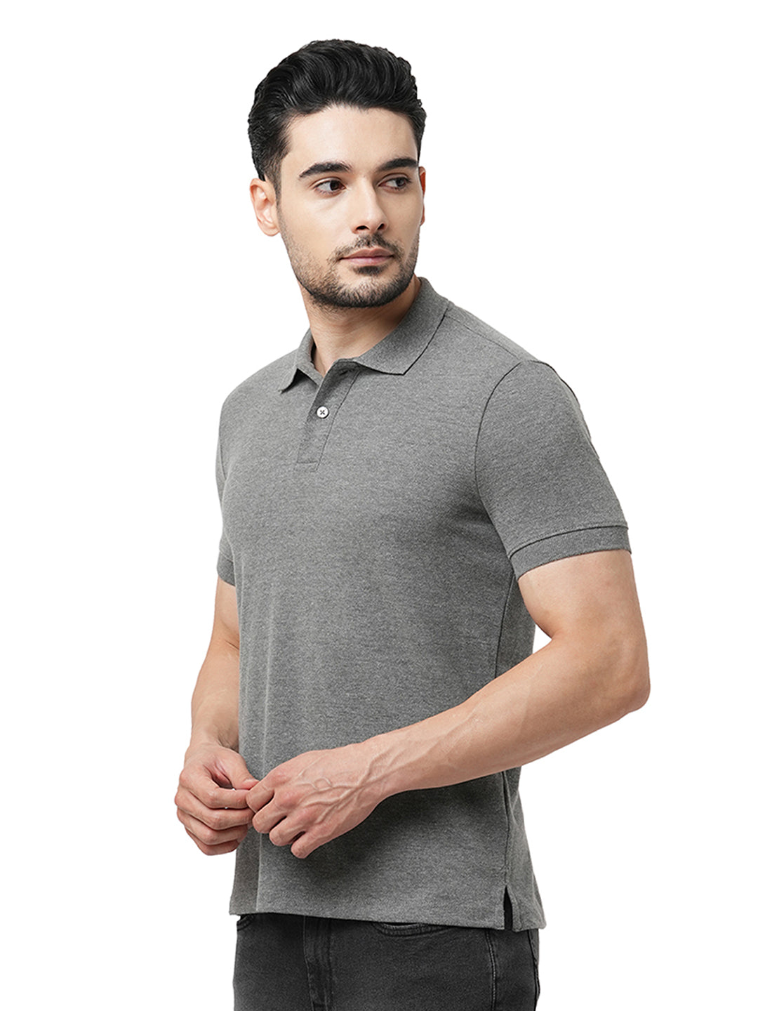 Light Grey Melange Polo