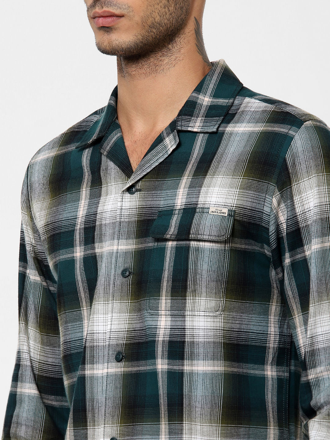 Green Check Full Sleeves Shirt