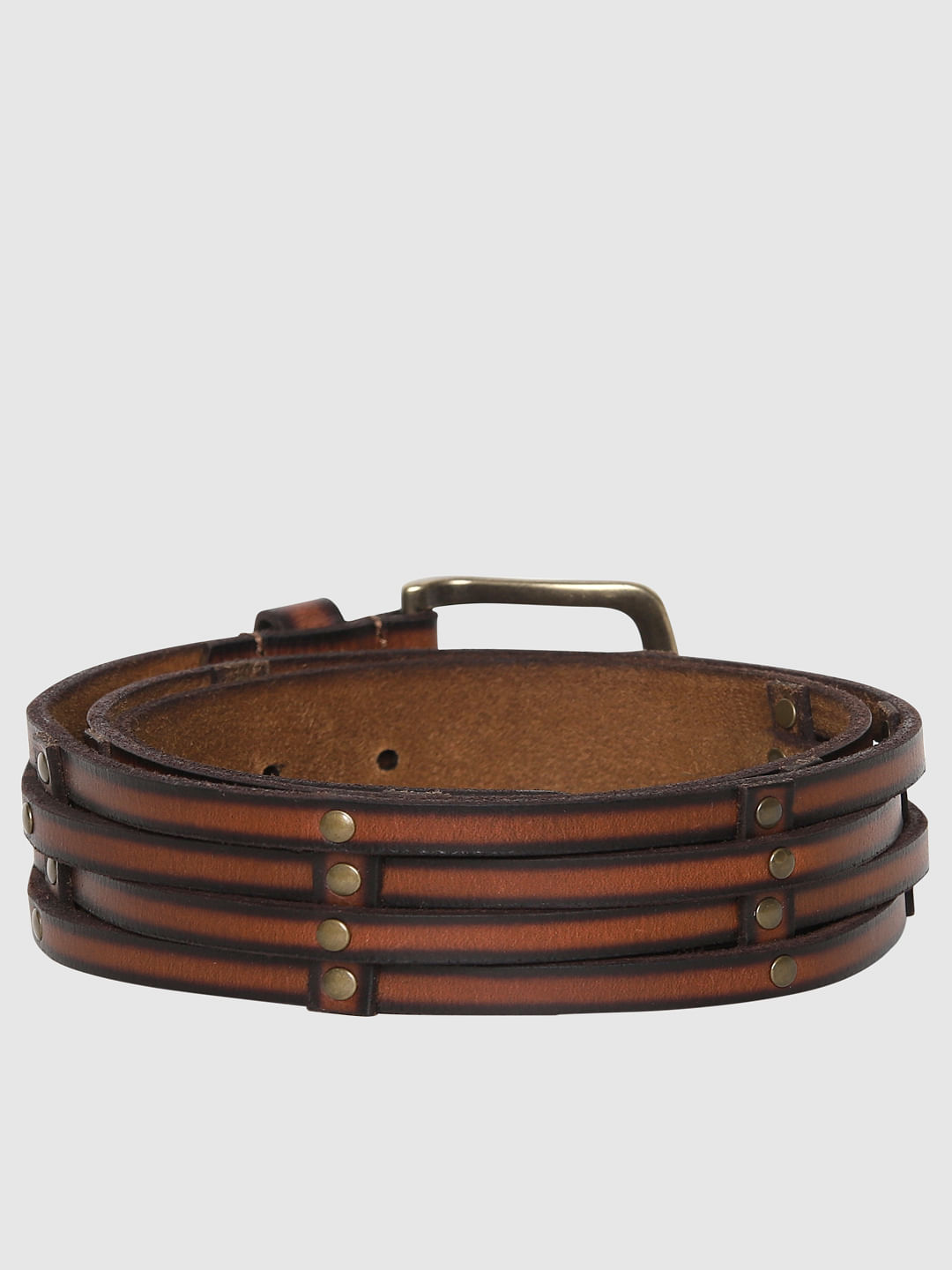 Brown Logo Detail Leather Belt