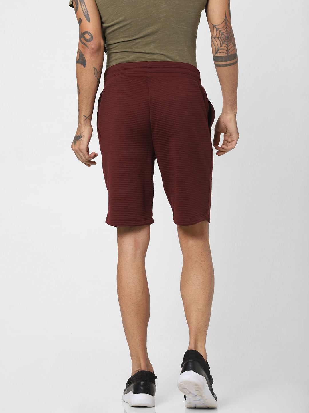 Burgundy Mid Rise Sweatshorts