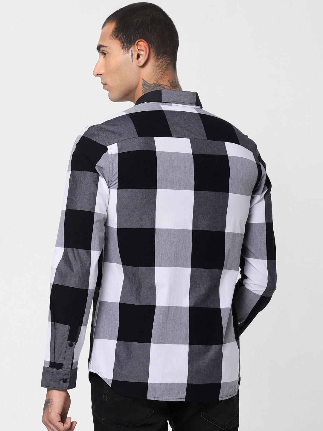 White Check Full Sleeves Shirt