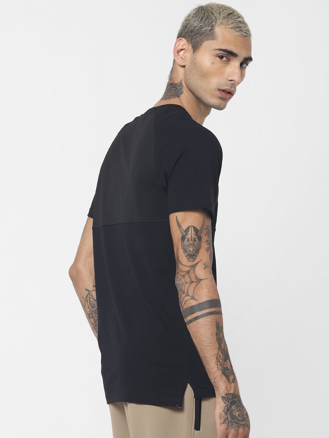 Black Logo Print Crew Neck T-shirt