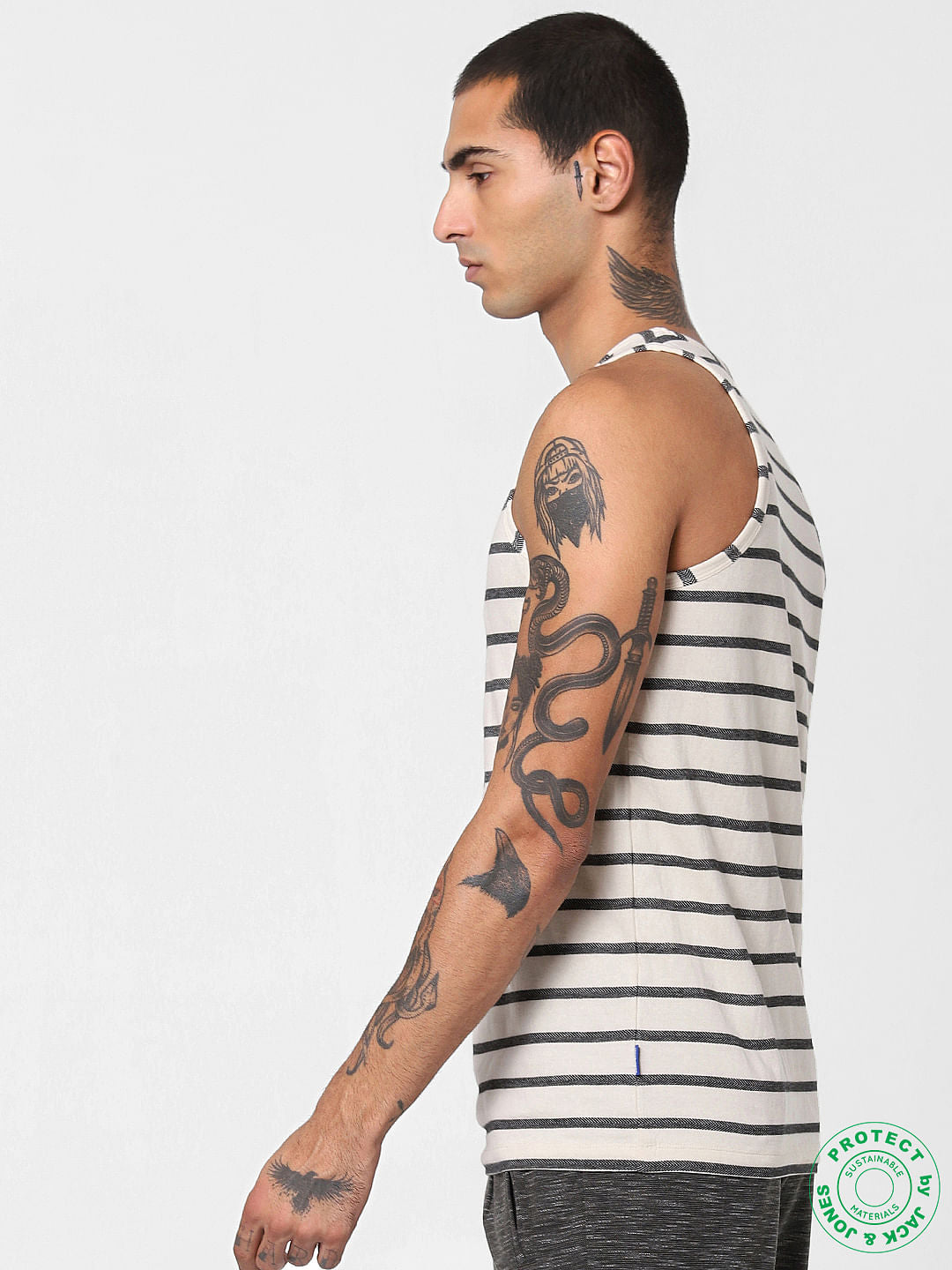 White Striped Vest