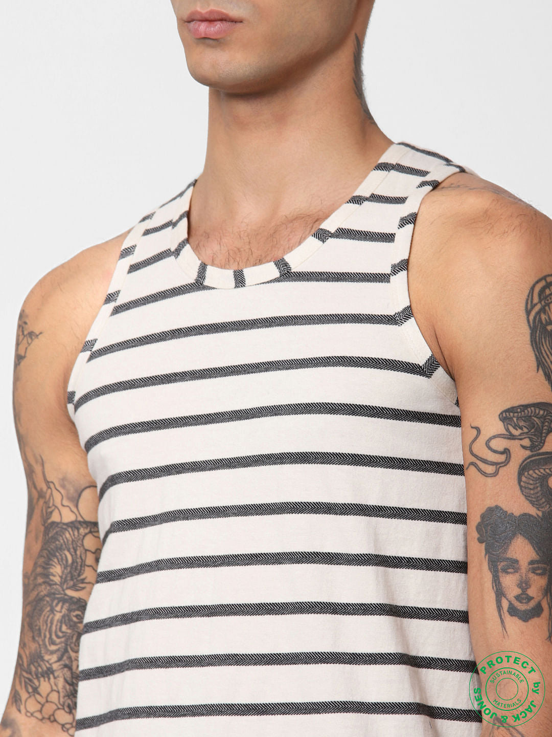White Striped Vest
