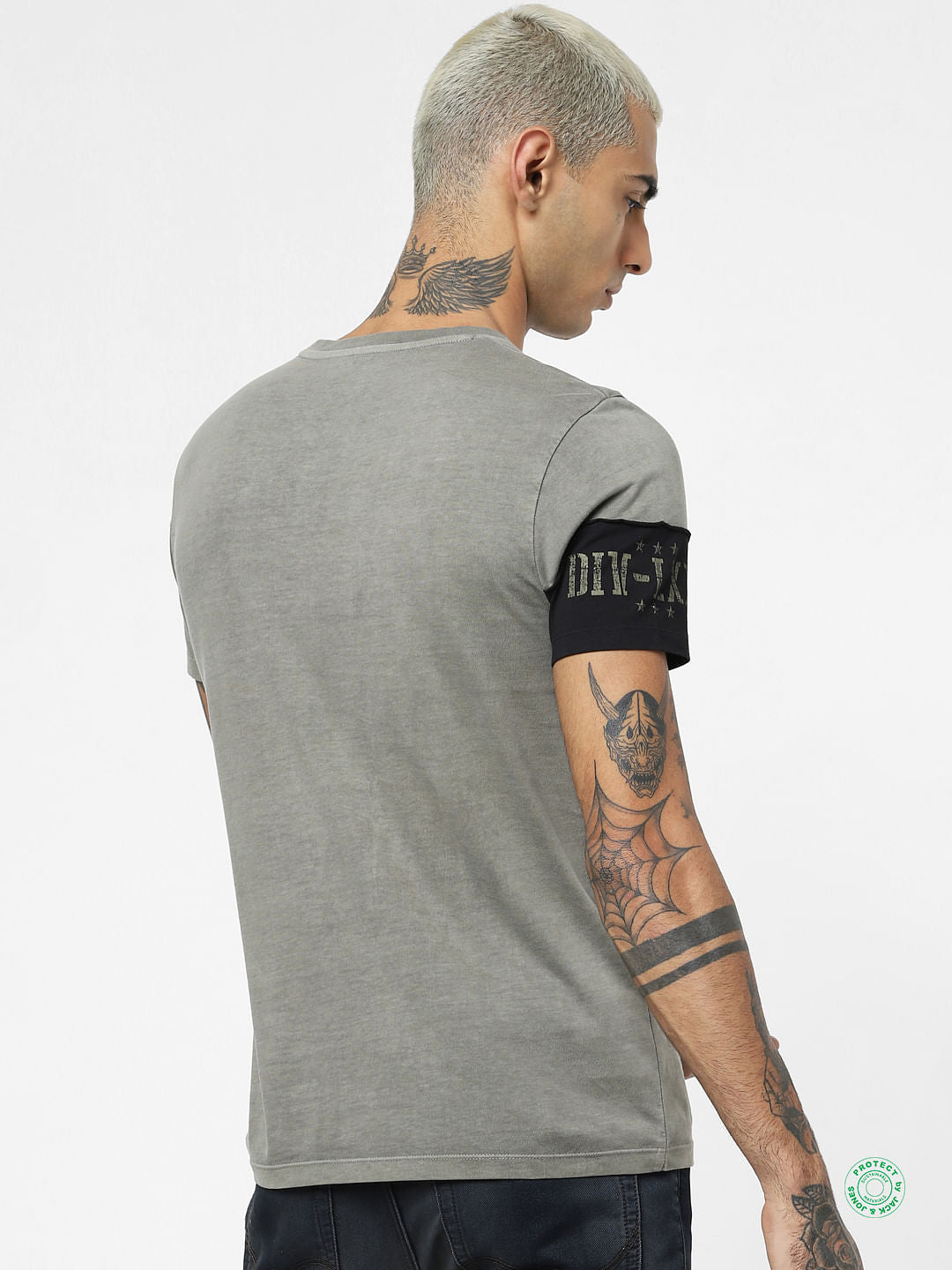 Grey Dyed Crew Neck T-shirt
