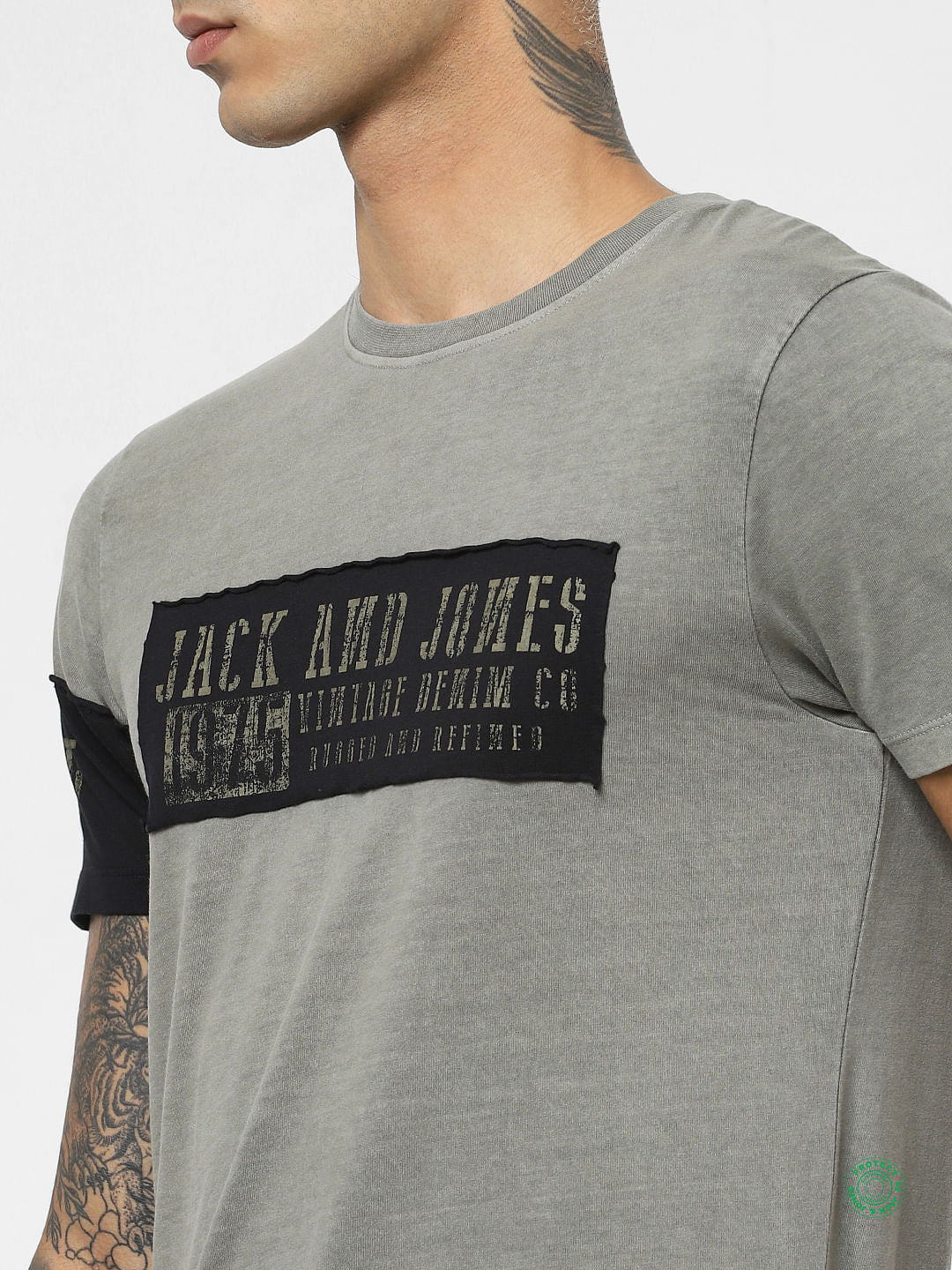 Grey Dyed Crew Neck T-shirt