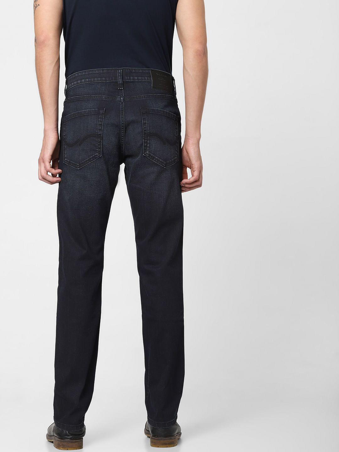 Blue Mid Rise Clark Regular Fit Jeans