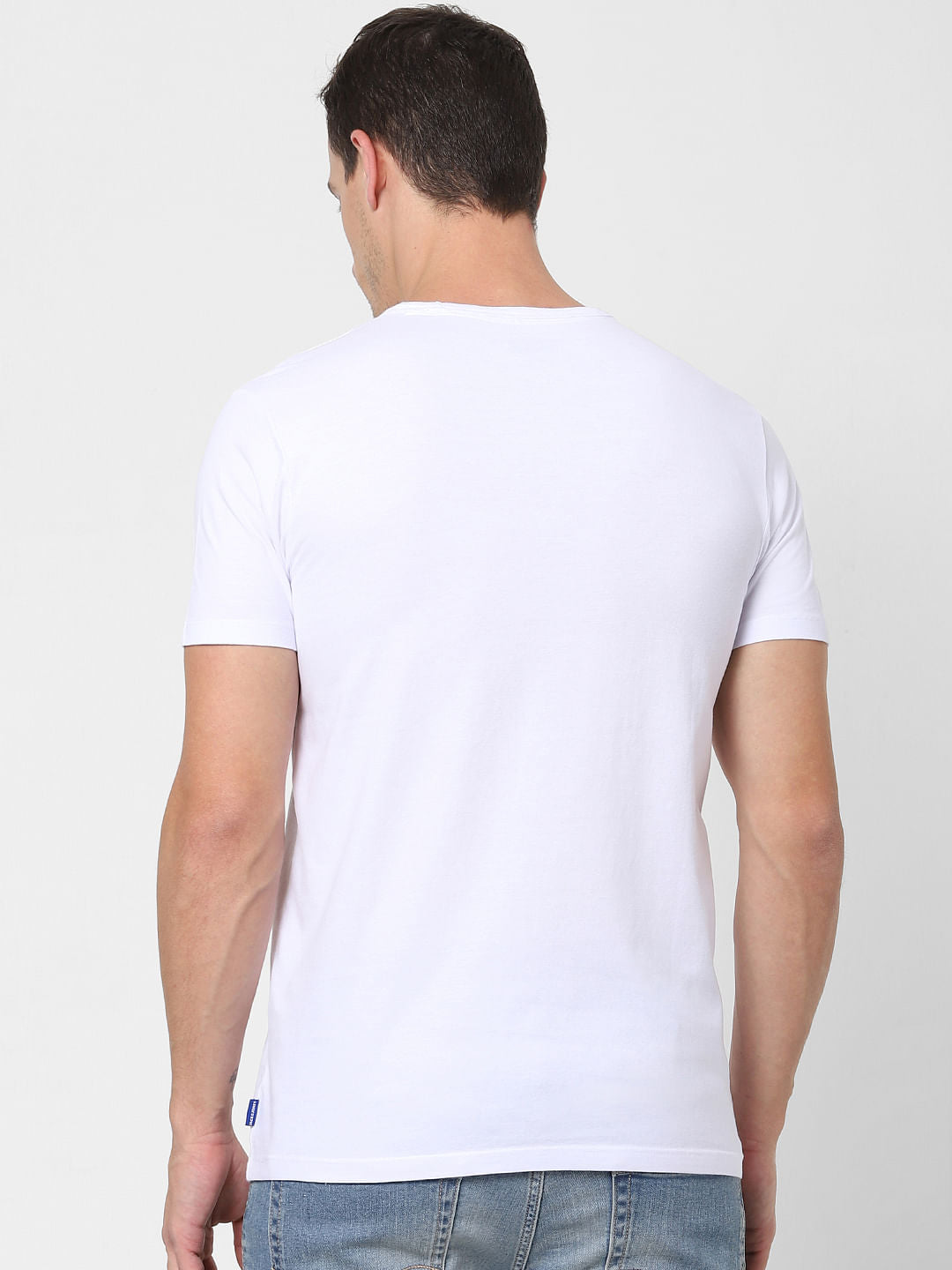 White Graphic Print Crew Neck T-shirt