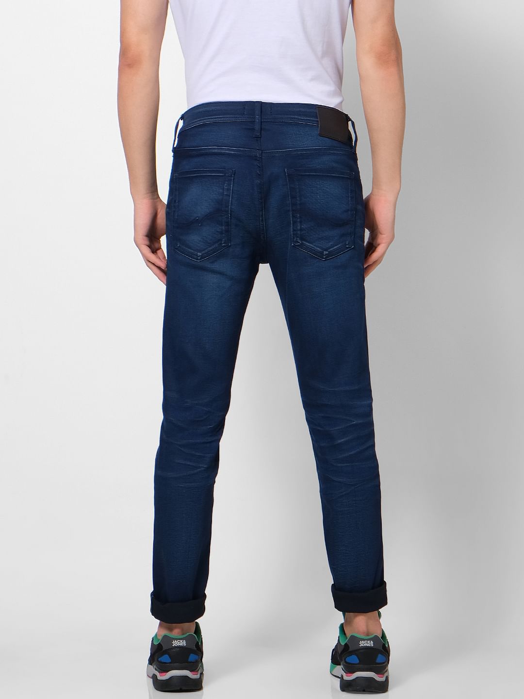 Blue Low Rise Washed Ben Skinny Fit Jeans